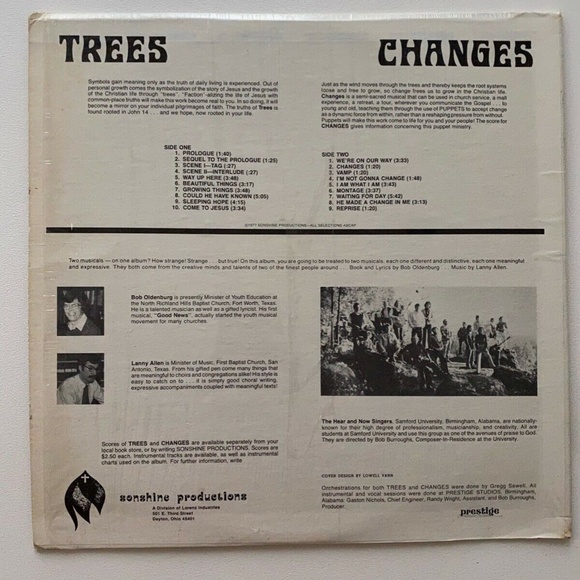 Changes LP Lanny Allen Bob Oldenburg Sonshine Productions Christian Musical EX - Picture 2 of 7